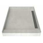 WonderFall Trench 42 x 36 Single Curb Shower Pan Right Drain