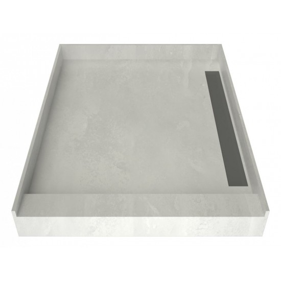 WonderFall Trench 42 x 36 Single Curb Shower Pan Right Drain