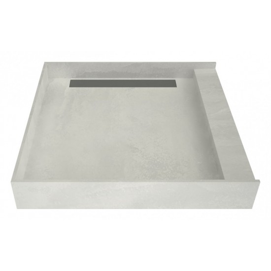 WonderFall Trench 48 x 48 Single Curb Shower Pan Right Drain