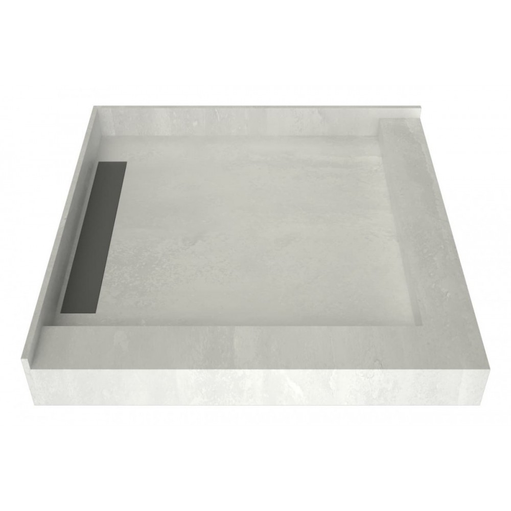 WonderFall Trench 36 x 36 Shower Pan Left Drain Right Dual Curb