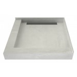 WonderFall Trench 36 x 36 Shower Pan Left Drain Right Dual Curb