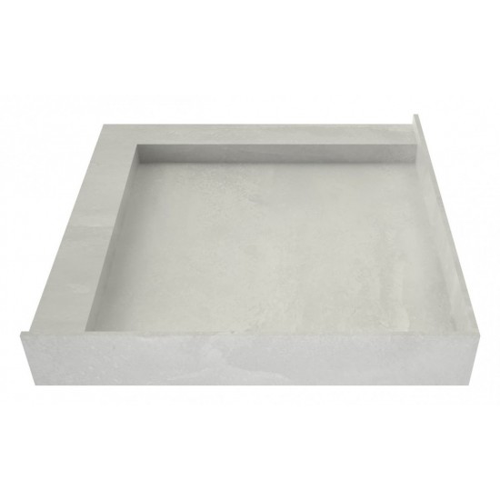 WonderFall Trench 36 x 36 Shower Pan Right Drain Left Dual Curb