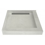 WonderFall Trench 36 x 36 Shower Pan Right Drain Left Dual Curb