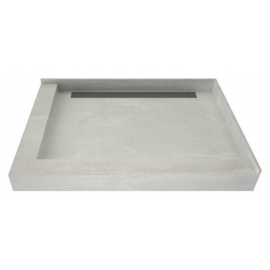 WonderFall Trench 42 x 36 Shower Pan Left Drain Right Dual Curb