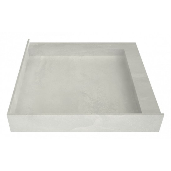 WonderFall Trench 48 x 48 Shower Pan Left Drain Right Dual Curb