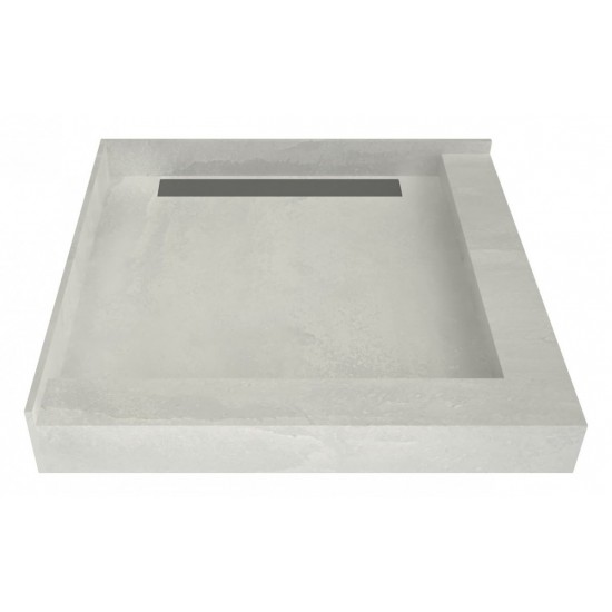 WonderFall Trench 48 x 48 Shower Pan Right Drain Left Dual Curb