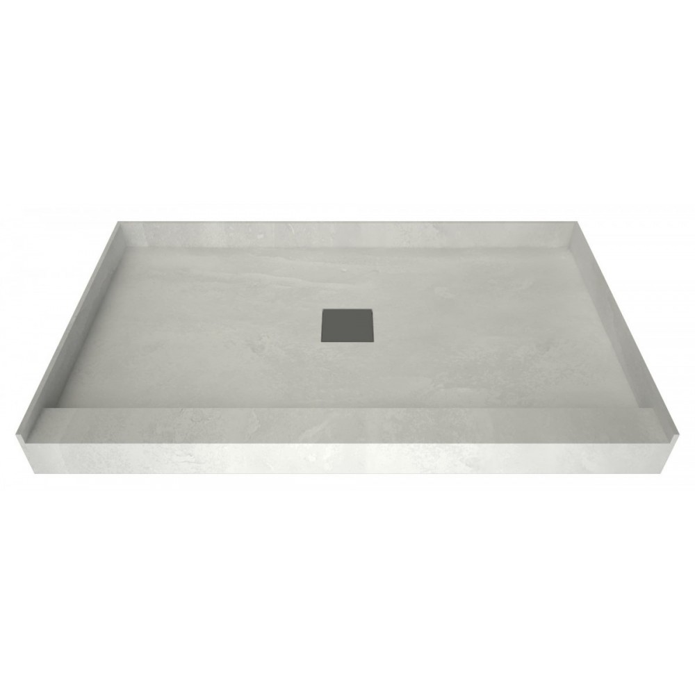 Wonder Drain 34 x 60 Single Curb Shower Pan Tileable Center Top