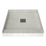 Wonder Drain 36 x 36 Single Curb Shower Pan Tileable Center Top