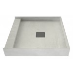 Wonder Drain 36 x 36 Single Curb Shower Pan Tileable Center Top