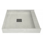 Wonder Drain 36 x 36 Single Curb Shower Pan Tileable Center Top