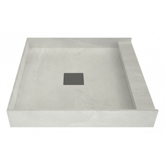 Wonder Drain 36 x 36 Single Curb Shower Pan Tileable Center Top