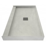 Wonder Drain 37 x 72 Single Curb Shower Pan Tileable Center Top