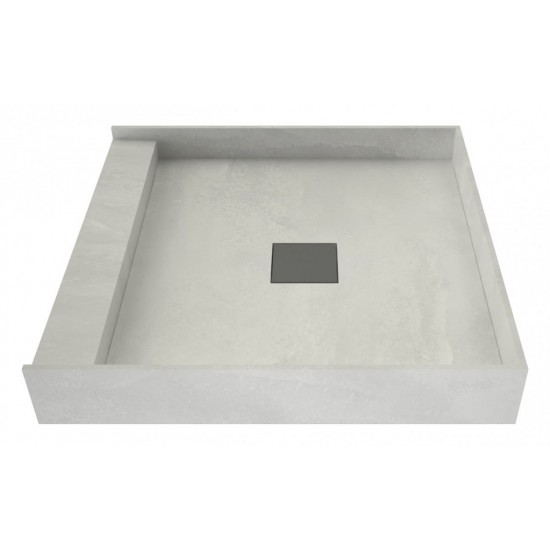 Wonder Drain 42 x 42 Single Curb Shower Pan Tileable Center Top