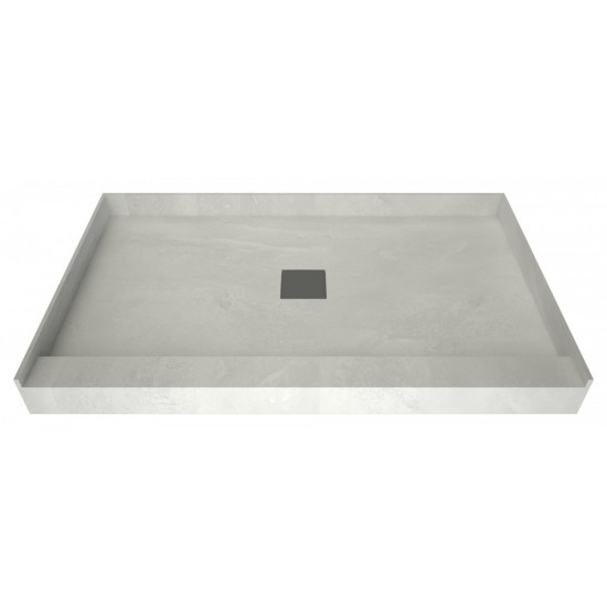 Wonder Drain 42 x 60 Single Curb Shower Pan Tileable Center Top