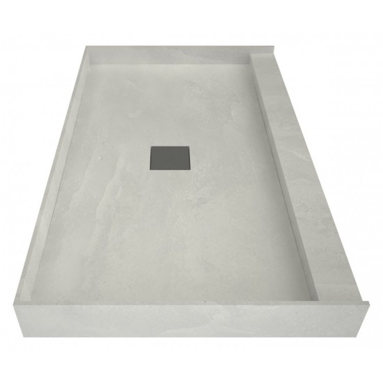 Wonder Drain 42 x 60 Single Curb Shower Pan Tileable Center Top