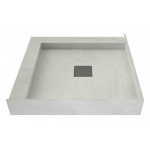 Wonder Drain 36 x 36 Shower Pan Center Drain Left Dual Curb