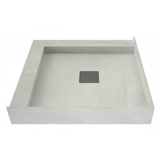 Wonder Drain 36 x 36 Shower Pan Center Drain Left Dual Curb