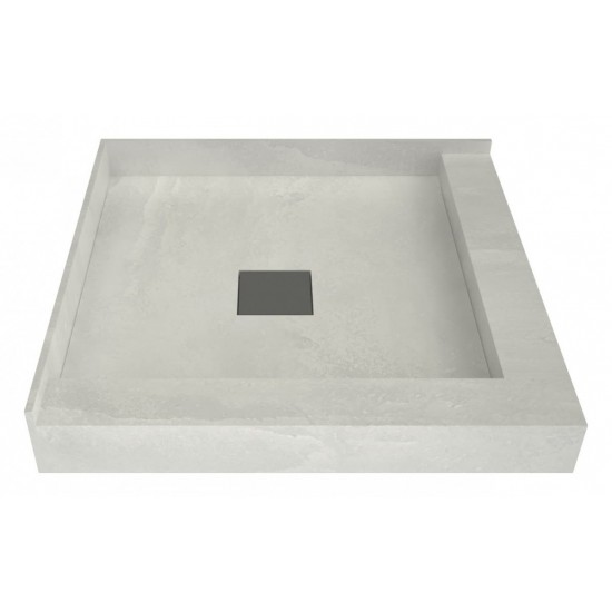 Wonder Drain 36 x 36 Shower Pan Center Drain Left Dual Curb