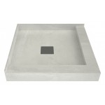 Wonder Drain 42 x 42 Shower Pan Center Drain Left Dual Curb