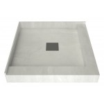 Wonder Drain 42 x 42 Shower Pan Center Drain Right Dual Curb