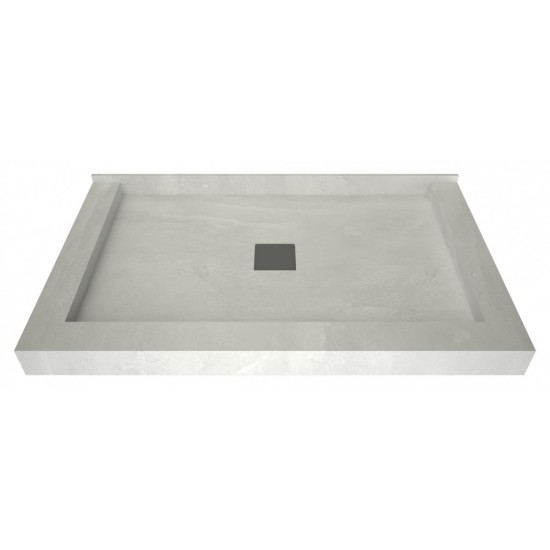 Wonder Drain 34 x 60 Triple Curb Shower Pan Tileable Center Top