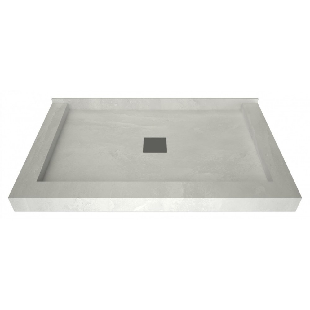 Wonder Drain 34 x 60 Triple Curb Shower Pan Tileable Center Top