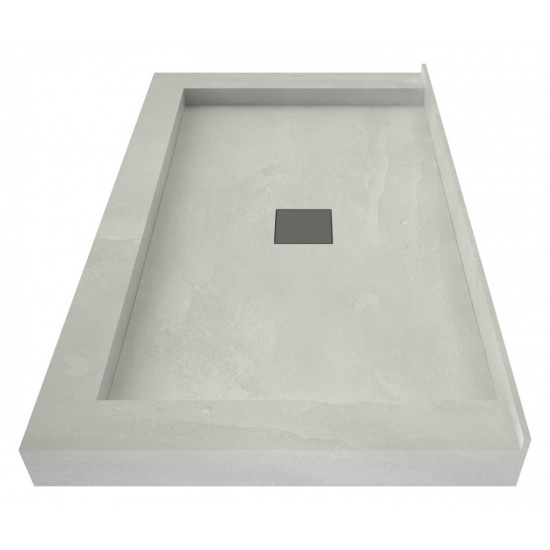 Wonder Drain 34 x 60 Triple Curb Shower Pan Tileable Center Top