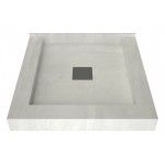 Wonder Drain 36 x 36 Triple Curb Shower Pan Tileable Center Top