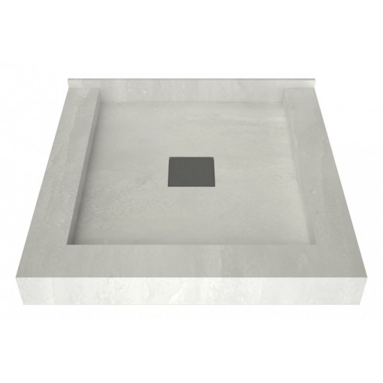 Wonder Drain 36 x 36 Triple Curb Shower Pan Tileable Center Top