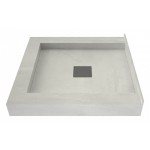 Wonder Drain 36 x 36 Triple Curb Shower Pan Tileable Center Top