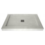 Wonder Drain 37 x 60 Triple Curb Shower Pan Tileable Center Top