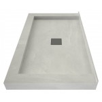 Wonder Drain 37 x 60 Triple Curb Shower Pan Tileable Center Top