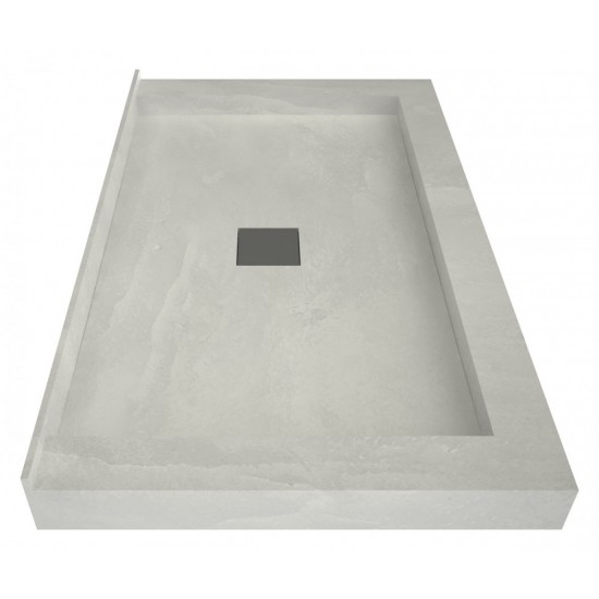 Wonder Drain 37 x 60 Triple Curb Shower Pan Tileable Center Top