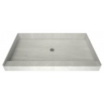 Base'N Bench 30x72 Shower Pan Center Drain Single Curb w Seat