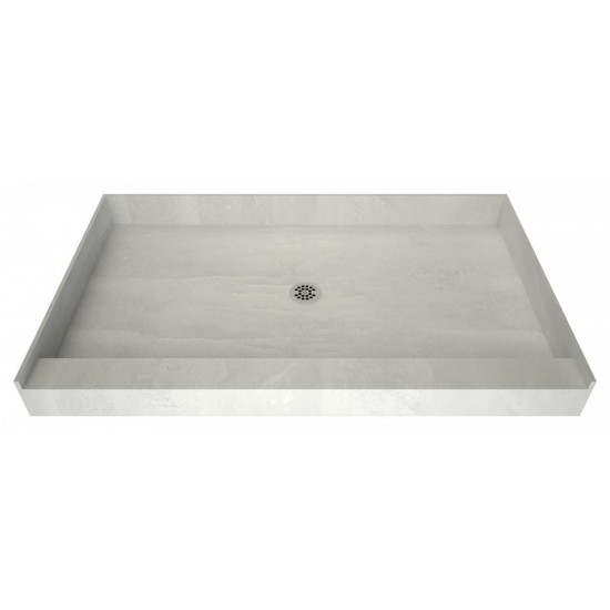 Base'N Bench 30x60 Shower Pan Center Drain Single Curb w Seat