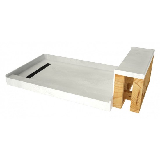 Base'N Bench 30x72 Shower Pan Left MB Trench w Seat