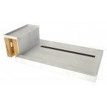 Base'N Bench 34 x 60 Shower Pan Back OB Trench w Seat