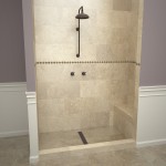 Base'N Bench 34 x 60 Shower Pan Center OB Trench w Seat