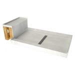 Base'N Bench 34 x 60 Shower Pan Center Solid BN Trench w Seat