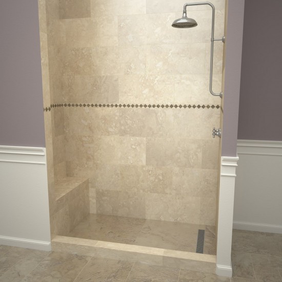 Base'N Bench 34x60 Shower Pan Right BNTrench w Seat