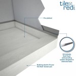 Base'N Bench 42x72 Shower Pan Left TT Trench w Seat