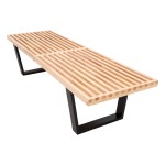 LeisureMod Mid-Century Inwood Platform Bench - 5 Feet, Natural Wood, NB60NW