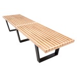 LeisureMod Mid-Century Inwood Platform Bench - 6 Feet, Natural Wood, NB72NW