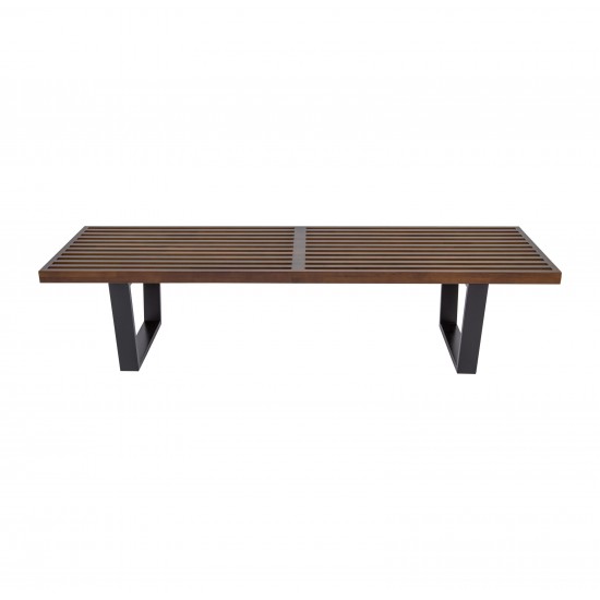 LeisureMod Mid-Century Inwood Platform Bench - 5 Feet, Dark Walnut, NB60DW