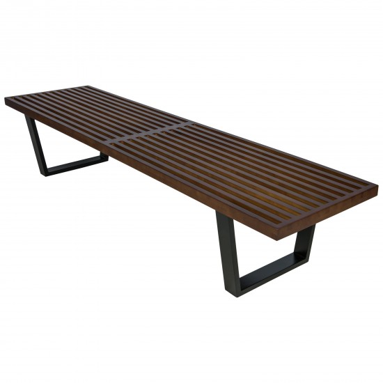 LeisureMod Mid-Century Inwood Platform Bench - 6 Feet, Dark Walnut, NB72DW