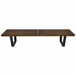 LeisureMod Mid-Century Inwood Platform Bench - 6 Feet, Dark Walnut, NB72DW