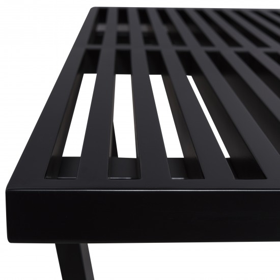 LeisureMod Mid-Century Inwood Platform Bench - 4 Feet, Black, NB48BL