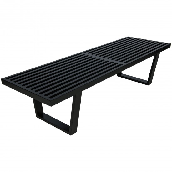 LeisureMod Mid-Century Inwood Platform Bench - 5 Feet, Black, NB60BL