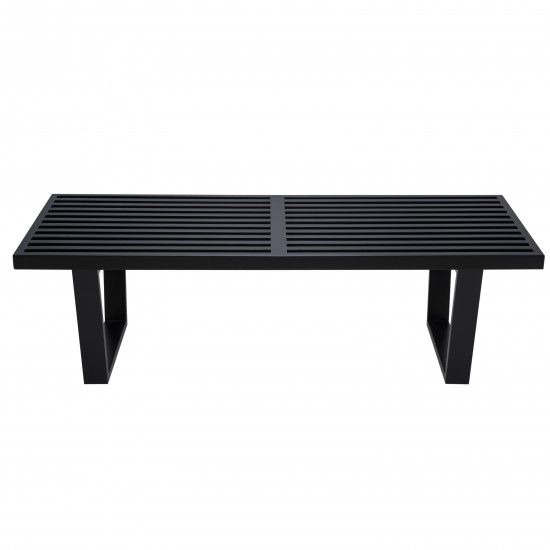 LeisureMod Mid-Century Inwood Platform Bench - 5 Feet, Black, NB60BL