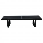 LeisureMod Mid-Century Inwood Platform Bench - 5 Feet, Black, NB60BL